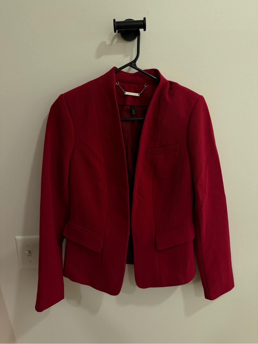 White House Black Market Wine Red Clasp Blazer